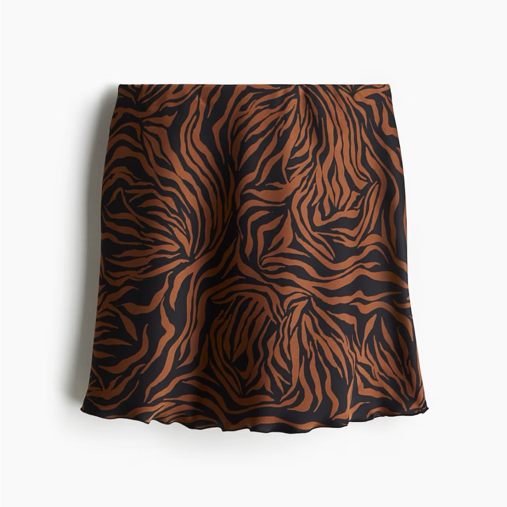 H&M Black and Brown Zebra Mini Skirt